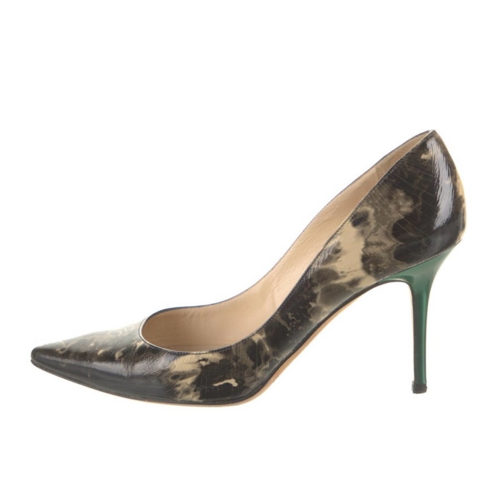 Jimmy Choo Black & Green Women's Heels tie-dye / marbled, Romy 85, size 36.5
